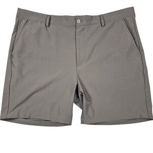 Greg Norman Mens Gray Golf Shorts Size 38 Performance Stretch Flat Front